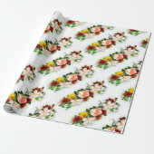 Moderne, farbenfrohe Rose Blume Geschenk Geschenkpapier (Ungerollt)