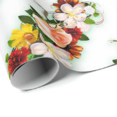 Moderne, farbenfrohe Rose Blume Geschenk Geschenkpapier (Rolleneckpunkt)