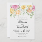 Moderne farbenfrohe Rose Elegante Engagement Party Einladung (Vorderseite)