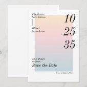 Moderne farbenfrohe Save-the-Date-Wasserfarbe Einladung (Vorne/Hinten)