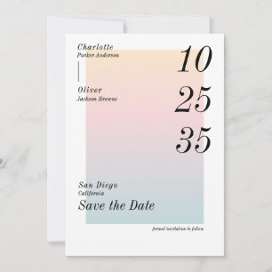 Moderne farbenfrohe Save-the-Date-Wasserfarbe Einladung