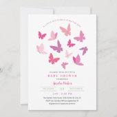 Moderne farbenfrohe Schmetterlinge Kinderdusche Ei Einladung (Vorderseite)