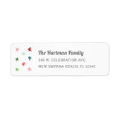 Moderne, farbenfrohe Schneeflocken Rücksendeadress (Vorne)