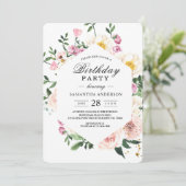 Moderne Farbenfrohe Schönheit Wasserfarben Blume Einladung (Stehend Vorderseite)