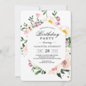 Moderne Farbenfrohe Schönheit Wasserfarben Blume Einladung (Vorderseite)