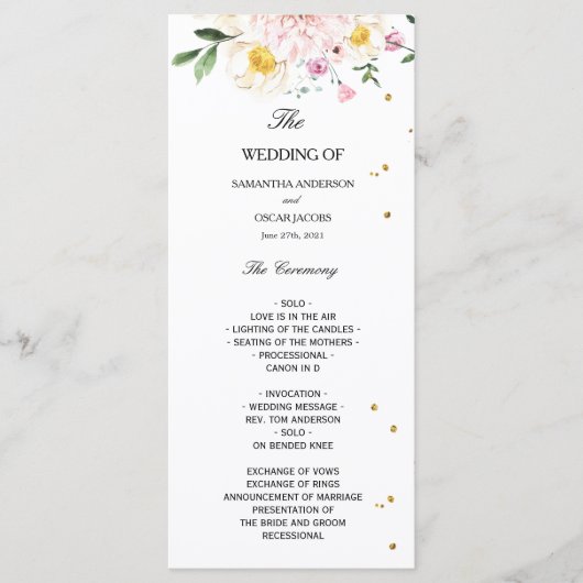 Moderne Farbenfrohe Schönheit Wasserfarben Blume Menükarte (Vorderseite)