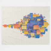 Moderne farbenfrohe schwebende Blöcke Wasserfarben Fleecedecke (Vorderseite (Horizontal))