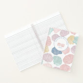 Moderne farbenfrohe Seashell Custom Monogram Coast Notizblock (Innenseite)