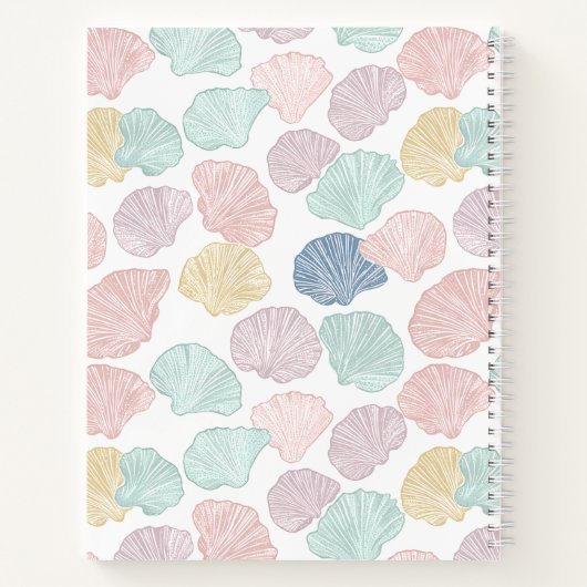 Moderne farbenfrohe Seashell Custom Monogram Coast Notizblock (Rückseite)