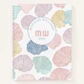 Moderne farbenfrohe Seashell Custom Monogram Coast Notizblock (Vorderseite)