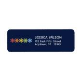 Moderne farbenfrohe Snowflake Weihnachten Rücksend (Vorne)