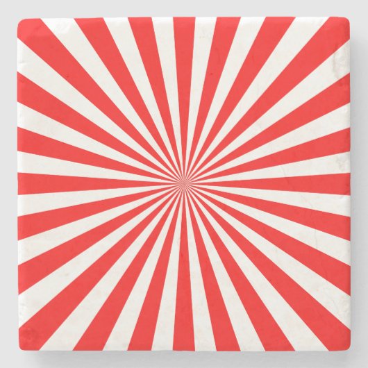 Moderne farbenfrohe Sonne rot geometrisch des Mitt Steinuntersetzer (Vorderseite)