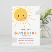 Moderne, farbenfrohe Sonnenscheinblende, neutrale Einladung (Stehend Vorderseite)