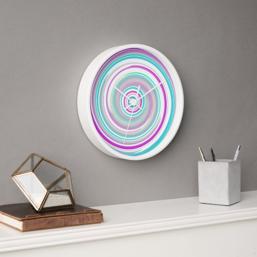 Moderne farbenfrohe Spirale Uhr (Büro)