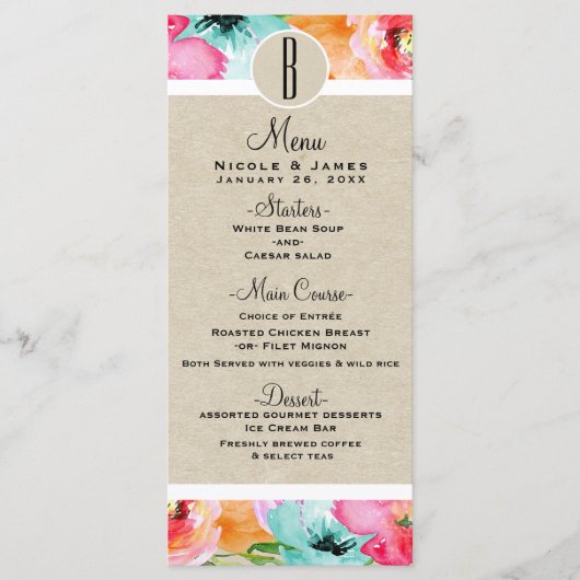 Moderne farbenfrohe Spring Floral Watercolor Karte (Vorderseite)