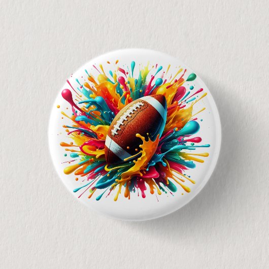 Moderne farbenfrohe Spritzspiel Ballsportarten Button (Vorderseite)