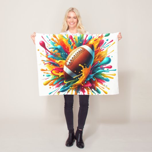 Moderne farbenfrohe Spritzspiel Ballsportarten Fleecedecke (Beispiel)
