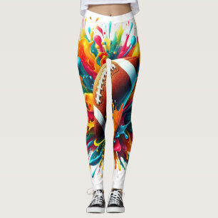 Moderne farbenfrohe Spritzspiel Ballsportarten Leggings