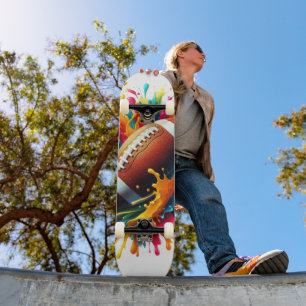 Moderne farbenfrohe Spritzspiel Ballsportarten Skateboard