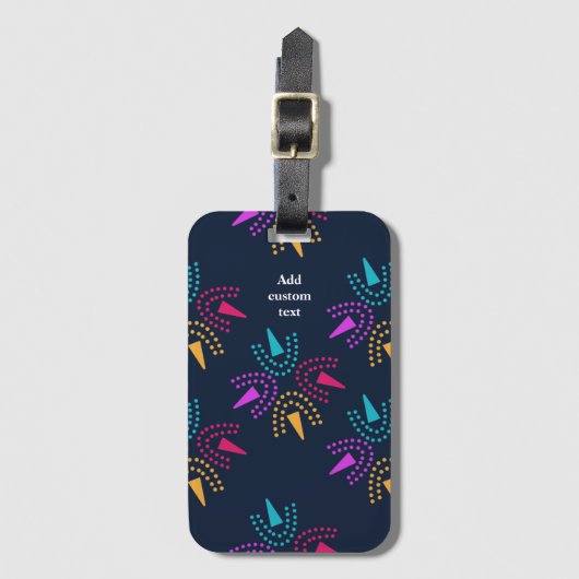 Moderne farbenfrohe Sterne - marineblau Gepäckanhänger (Vorderseite Vertikal)