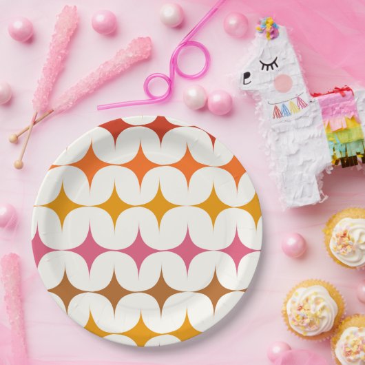 Moderne, farbenfrohe Sternexplosionen aus dem Mitt Pappteller (Party)