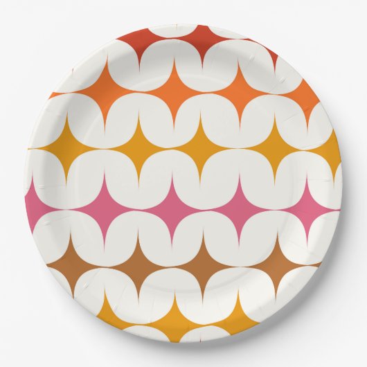 Moderne, farbenfrohe Sternexplosionen aus dem Mitt Pappteller (Vorderseite)