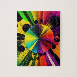 Moderne farbenfrohe Strahlen 3D abstrakte Geometri Puzzle