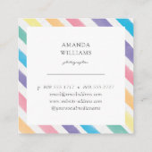 Moderne farbenfrohe Streifen bemalt Muster Square Quadratische Visitenkarte (Rückseite)