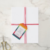 Moderne farbenfrohe Streifen Heiligen Weihnachten Geschenkanhänger (Mit Garn)