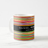 Moderne farbenfrohe Streifen Lebhafter Innenarchit Kaffeetasse (Vorderseite Links)