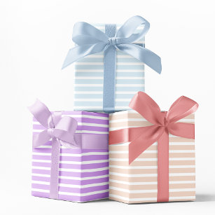 Moderne farbenfrohe Streifen Ostern Geschenkpapier Set