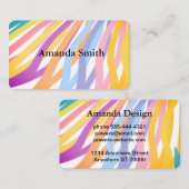 moderne, farbenfrohe Streifen Visitenkarte (Vorne/Hinten)