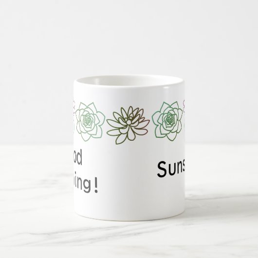 Moderne farbenfrohe Sukkulationen personalisierte  Kaffeetasse (Mittel)