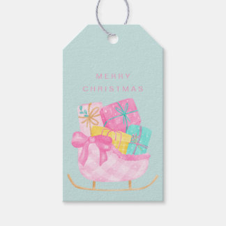 Moderne farbenfrohe süße lustige Weihnachten Geschenkanhänger