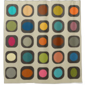 Moderne, farbenfrohe Tasten des Mitteljahrhunderts Duschvorhang (Vorderseite)