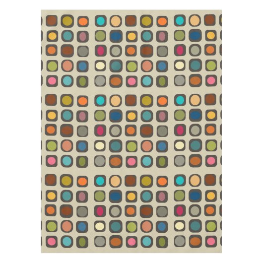 Moderne, farbenfrohe Tasten des Mitteljahrhunderts Tischdecke (Vorderseite)
