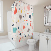 Moderne, farbenfrohe Terrazzo nahtlose Muster in K Duschvorhang (Beispiel)