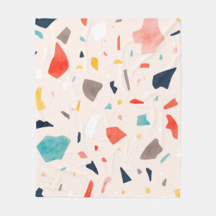 Moderne, farbenfrohe Terrazzo nahtlose Muster in K Fleecedecke