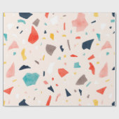 Moderne, farbenfrohe Terrazzo nahtlose Muster in K Geschenkpapier (Flach)