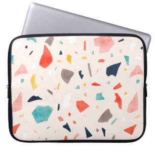 Moderne, farbenfrohe Terrazzo nahtlose Muster in K Laptopschutzhülle