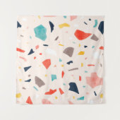 Moderne, farbenfrohe Terrazzo nahtlose Muster in K Wandteppich (Vorderseite (Horizontal))