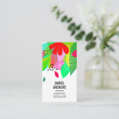 Moderne, farbenfrohe tropische abstrakte Sommermus Visitenkarte (Stehend Vorderseite)