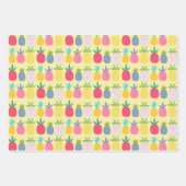 Moderne farbenfrohe Tropische Ananas Girly Pattern Geschenkpapier Set (Vorderseite 3)