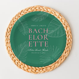 Moderne farbenfrohe tropische Blätter Pappteller