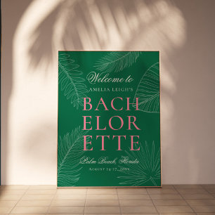 Moderne farbenfrohe tropische Palmwedel Junggesell Poster