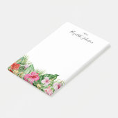 Moderne farbenfrohe tropische Wasserfarbe Nachhinw Post-it Klebezettel (angewinkelt)