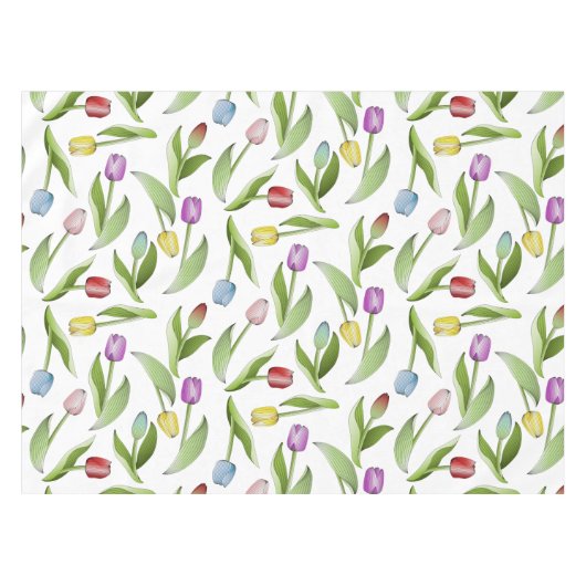 Moderne farbenfrohe Tulip Blume Tischdecke (Vorderseite (Horizontal))