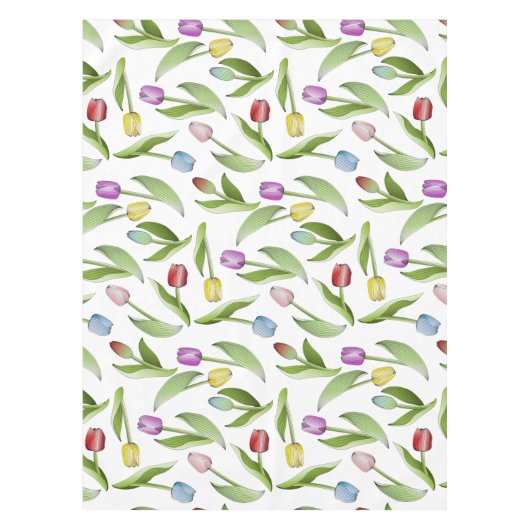 Moderne farbenfrohe Tulip Blume Tischdecke (Vorderseite)