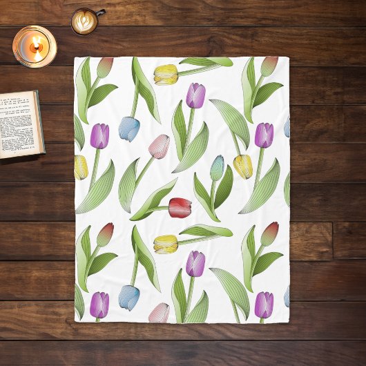 Moderne farbenfrohe Tulip Fleecedecke