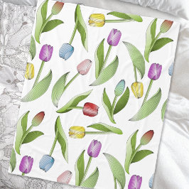 Moderne farbenfrohe Tulip Fleecedecke